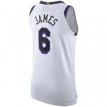 LA.Lakers #6 LeBron James 2022-23 Authentic Jersey City Edition White Stitched American Basketball Jersey