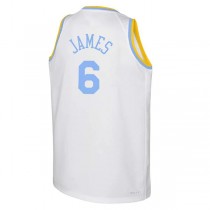 LA.Lakers #6 LeBron James 2022-23 Swingman Jersey White Classic Edition Stitched American Basketball Jersey