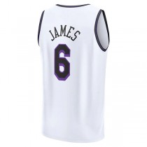 LA.Lakers #6 LeBron James Fanatics Branded 2022-23 Fastbreak Jersey City Edition White Stitched American Basketball Jersey