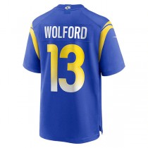 LA.Rams #13 John Wolford Royal Game Player Jersey Stitched American Football Jerseys