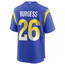 LA.Rams #26 Terrell Burgess Royal Game Jersey Stitched American Football Jerseys