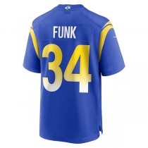 LA.Rams #34 Jake Funk Royal Game Player Jersey Stitched American Football Jerseys