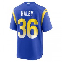LA.Rams #36 Grant Haley Royal Game Player Jersey Stitched American Football Jerseys
