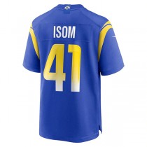 LA.Rams #41 Dan Isom Royal Game Player Jersey Stitched American Football Jerseys