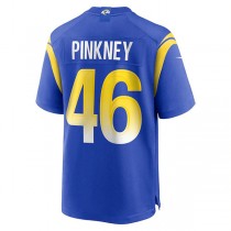 LA.Rams #46 Jared Pinkney Royal Game Player Jersey Stitched American Football Jerseys