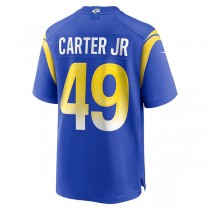 LA.Rams #49 Roger Carter Jr. Royal Game Player Jersey Stitched American Football Jerseys