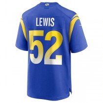 LA.Rams #52 Terrell Lewis Royal Game Jersey Stitched American Football Jerseys