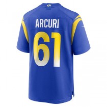 LA.Rams #61 AJ Arcuri Royal Game Player Jersey Stitched American Football Jersey