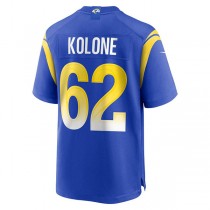 LA.Rams #62 Jeremiah Kolone Royal Team Game Player Jersey Stitched American Football Jerseys