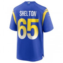 LA.Rams #65 Coleman Shelton Royal Game Jersey Stitched American Football Jerseys