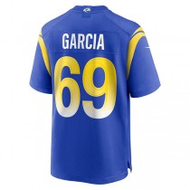 LA.Rams #69 Elijah Garcia Royal Game Player Jersey Stitched American Football Jerseys