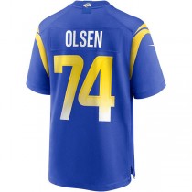 LA.Rams #74 Merlin Olsen Royal Game Retired Player Jersey Stitched American Football Jerseys