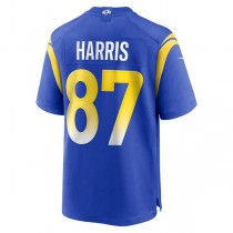 LA.Rams #87 Jacob Harris Royal Game Player Jersey Stitched American Football Jerseys