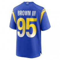 LA.Rams #95 Bobby Brown III Royal Game Jersey Stitched American Football Jerseys