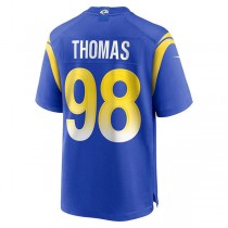 LA.Rams #98 Brayden Thomas Royal Game Player Jersey Stitched American Football Jerseys