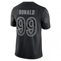LA.Rams #99 Aaron Donald Black RFLCTV Limited Jersey Stitched American Football Jersey
