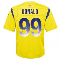 LA.Rams #99 Aaron Donald Gold Inverted Game Jersey Stitched American Football Jersey