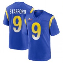 LA.Rams #9 Matthew Stafford Royal Super Bowl LVI Game Patch Jersey Stitched American Football Jersey