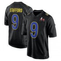 LA,Rams #9 Matthew Stafford Black Super Bowl LVI Game Fashion Jersey Stitched American Football Jersey