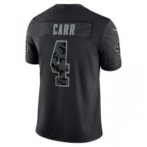 LV.Raiders #4 Derek Carr Black RFLCTV Limited Jersey Stitched American Football Jerseys