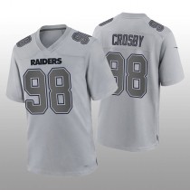 LV.Raiders #98 Maxx Crosby Gray Atmosphere Game Jersey Stitched American Football Jerseys