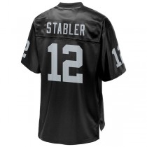 LV. Raiders #12 Ken Stabler Pro Line Black Retired Team Player Jersey Stitched American Football Jerseys