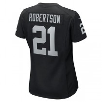 LV. Raiders #21 Amik Robertson Black Team Game Jersey Stitched American Football Jerseys