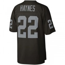 LV. Raiders #22 Mike Haynes Mitchell & Ness Black 1985 Legacy Replica Jersey Stitched American Football Jerseys