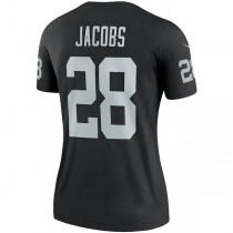 LV. Raiders #28 Josh Jacobs Black Legend Jersey Stitched American Football Jerseys