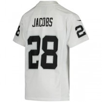 LV. Raiders #28 Josh Jacobs White Game Jersey Stitched American Football Jerseys