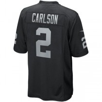 LV. Raiders #2 Daniel Carlson Black Game Player Jersey Stitched American Football Jerseys
