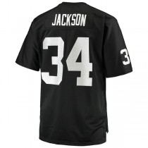 LV. Raiders #34 Bo Jackson Mitchell & Ness Black Big & Tall 1988 Retired Player Replica Jersey Stitched American Football Jerseys