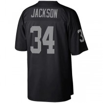 LV. Raiders #34 Bo Jackson Mitchell & Ness Black Legacy Replica Jersey Stitched American Football Jerseys