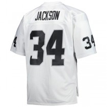 LV. Raiders #34 Bo Jackson Mitchell & Ness White Big & Tall 1988 Retired Player Replica Jersey Stitched American Football Jerseys