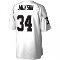 LV. Raiders #34 Bo Jackson Mitchell & Ness White Legacy Replica Jersey Stitched American Football Jerseys