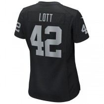 LV. Raiders #42 Ronnie Lott Black Game Retired Player Jersey Stitched American Football Jerseys
