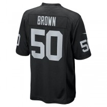 LV. Raiders #50 Jayon Brown Black Game Jersey Stitched American Football Jerseys