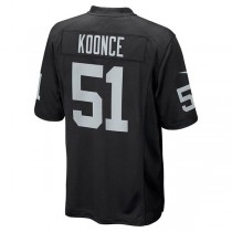 LV. Raiders #51 Malcolm Koonce Black Game Jersey Stitched American Football Jerseys