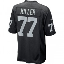 LV. Raiders #77 Kolton Miller Black Game Player Jersey Stitched American Football Jerseys