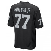 LV. Raiders #77 hayer Munford Jr. Black Game Player Jersey Stitched American Football Jerseys