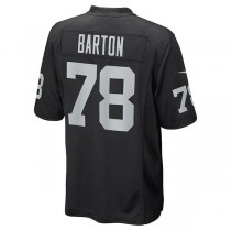 LV. Raiders #78 Jackson Barton Black Game Player Jersey Stitched American Football Jerseys