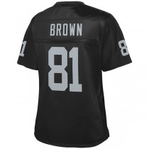 LV. Raiders #81 Tim Brown Pro Line Black Retired Player Jersey Stitched American Football Jerseys