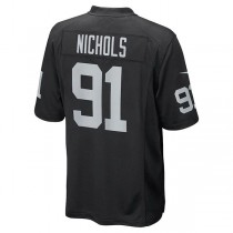 LV. Raiders #91 Bilal Nichols Black Game Player Jersey Stitched American Football Jerseys