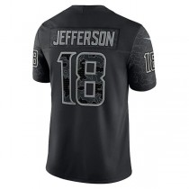 MN.Vikings #18 Justin Jefferson Black RFLCTV Limited Jersey Stitched American Football Jerseys