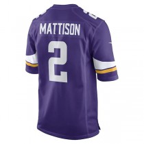 MN.Vikings #2 Alexander Mattison Purple Game Player Jersey Stitched American Football Jerseys