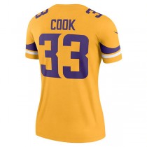 MN.Vikings #33 Dalvin Cook Gold Inverted Legend Jersey Stitched American Football Jerseys