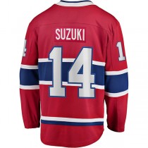 M.Canadiens #14 Nick Suzuki Fanatics Branded Home Premier Breakaway Player Jersey Jersey Red Stitched American Hockey Jerseys
