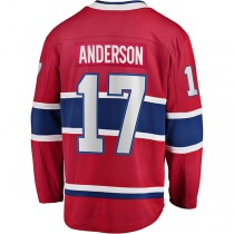 M.Canadiens #17 Josh Anderson Fanatics Branded Breakaway Player Jersey Red Stitched American Hockey Jerseys