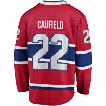 M.Canadiens #22 Cole Caufield Fanatics Branded 2017-18 Home Breakaway Replica Jersey Red Stitched American Hockey Jerseys