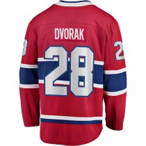 M.Canadiens #28 Christian Dvorak Fanatics Branded Home Breakaway Player Jersey Red Stitched American Hockey Jerseys